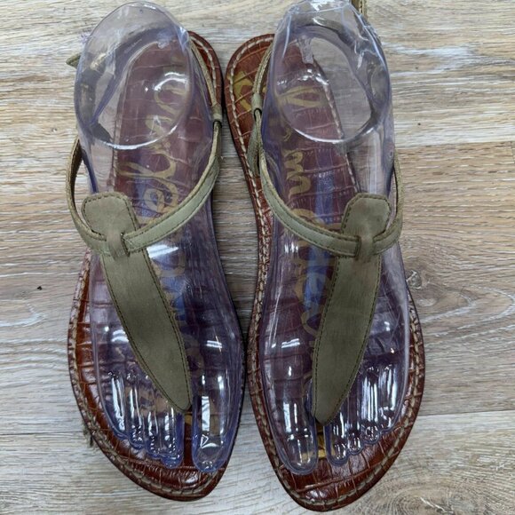 Sam Edelman Gigi Thong Tan Leather Sandals Women's Size 9 - Picture 2 of 6